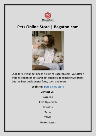 Pets Online Store  Bagaton