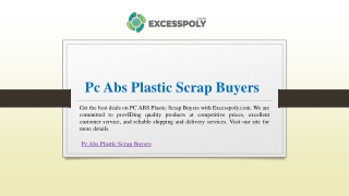 Pc Abs Plastic Scrap Buyers | Excesspoly.com