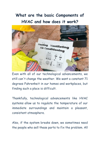 What are the basic components of HVAC and how does it work_