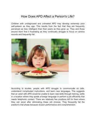 How Does APD Affect a Person's Life_