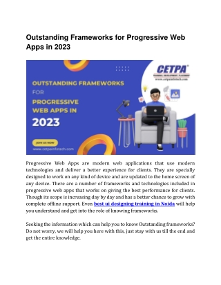 Outstanding Frameworks for Progressive Web Apps in 2023