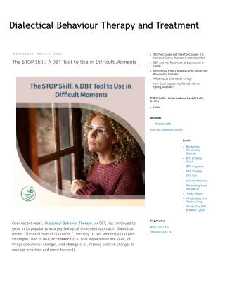 The STOP Skill_ A DBT Tool to Use in Difficult Moments