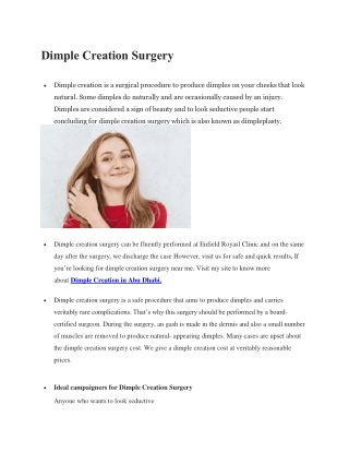 Dimple Creation Surgery