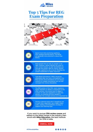 Top 5 tips for REG exam prepration