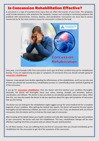 Is Concussion Rehabilitation Effective