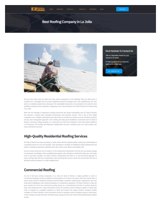 Best Roofing Company in La Jolla
