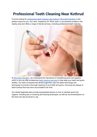 Professional Teeth Cleaning Near Kothrud