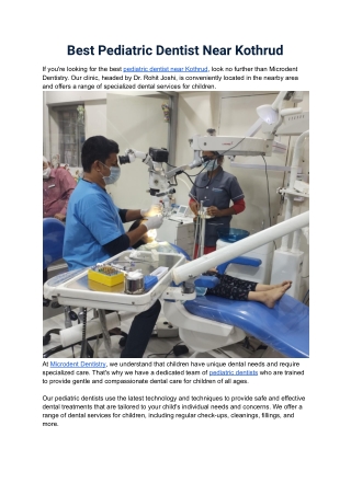 Best Pediatric Dentist Near Kothrud