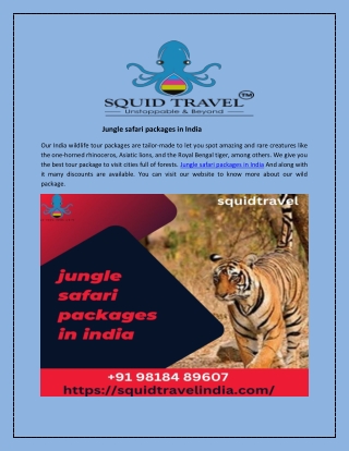 Jungle safari packages in India