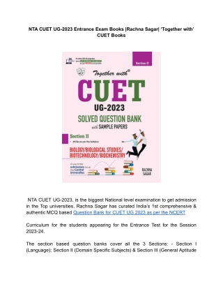 NTA CUET UG-2023 Entrance Exam Books _Rachna Sagar_ ‘Together with’ CUET Books