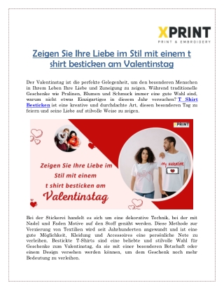 Zeigen Sie Ihre Liebe im Stil mit einem t shirt besticken am Valentinstag