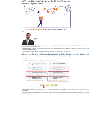 A Thorough Guide for SEO Low-Hanging Fruit Keywords