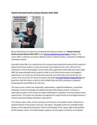 Global Extended Reality Display Market 2023-2029