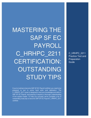 Mastering the SAP C_HRHPC_2211 Certification: Outstanding Study Tips