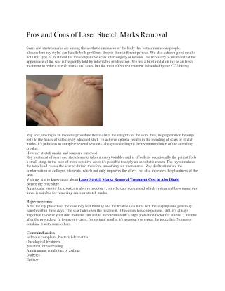 Pros and Cons of Laser Stretch Marks Removal