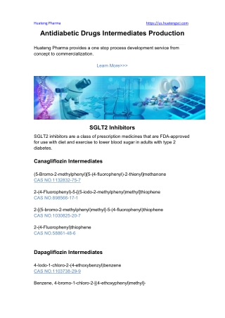 Antidiabetic Drugs Intermediates Production