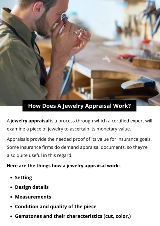 How Does A Jewelry Appraisal Work