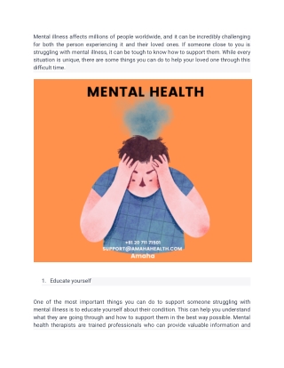 How to Support a Loved One Struggling with Mental Illness