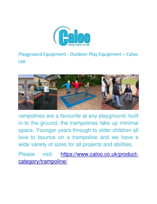 Playground Equipment - Outdoor Play Equipment – Caloo Ltd.