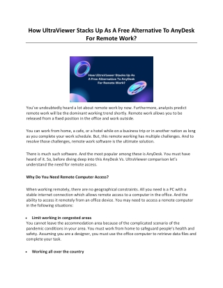 How UltraViewer Stacks Up As A Free Alternative To AnyDesk For Remote Work