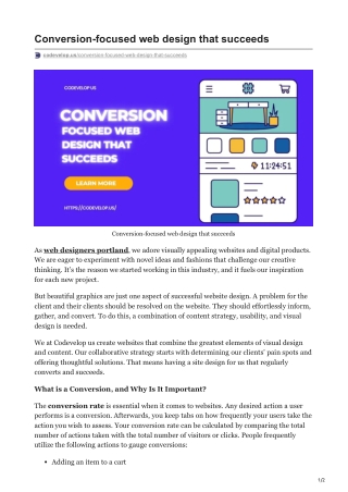 Conversion-focused web design that succeeds