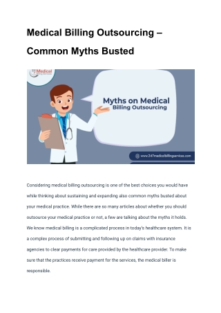 Medical Billing Outsourcing – Common Myths Busted