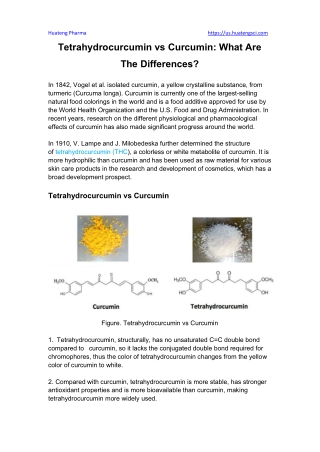 Tetrahydrocurcumin vs Curcumin What Are The Differences