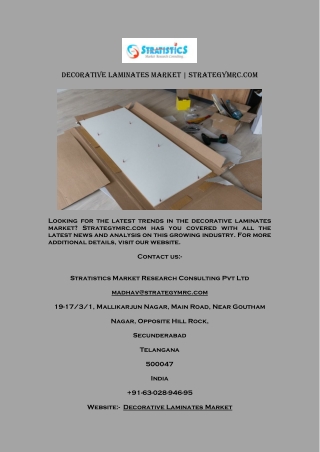 Decorative Laminates Market | Strategymrc.com