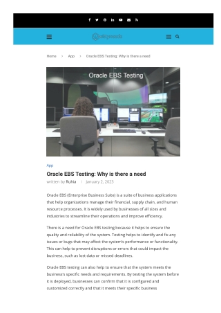 Oracle EBS Testing Why is there a need