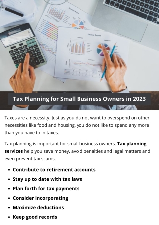 Tax Planning for Small Business Owners in 2023