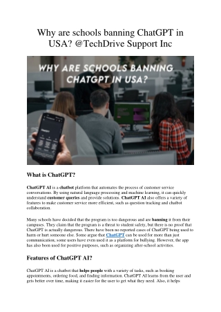 Why are schools banning ChatGPT in USA - TechDrive Support Inc