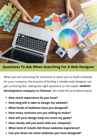 Questions To Ask When Searching For A Web Designer