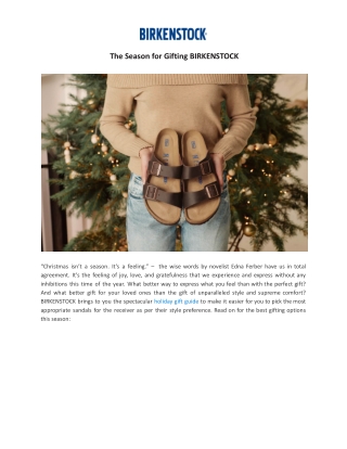 Season for Gifting Birkenstock - The Perfect Present for Your Loved Ones