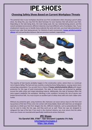 Choosing Safety Shoes Based on Current Workplace Threats