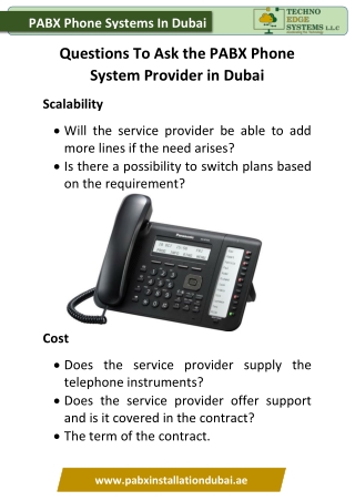 Questions To Ask the PABX Phone System Provider in Dubai