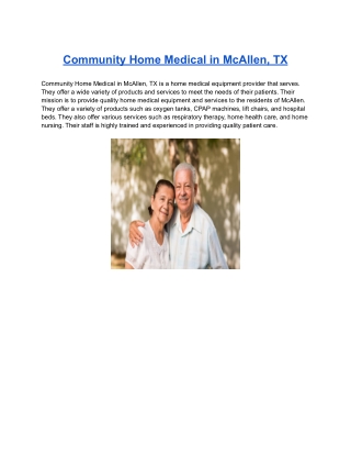 Community Home Medical in McAllen, TX