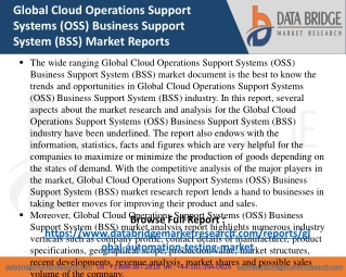 Cloud Operations Support Systems (OSS) Business Support System (BSS) Market-ICT