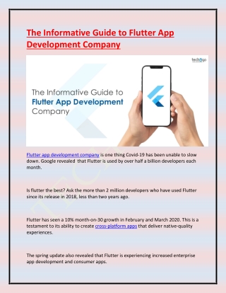 The Informative Guide to Flutter App Development Company