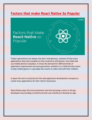 Factors that make React Native So Popular