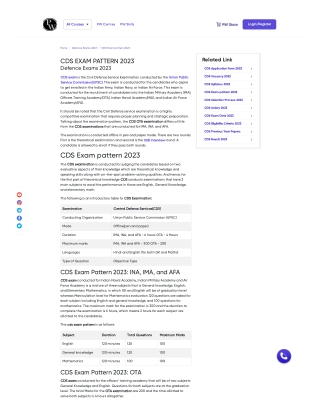 CDS Exam Pattern 2023 Download pdf