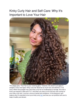 Kinky Curly Hair and Self-Care_ Why It's Important to Love Your Hair (1)