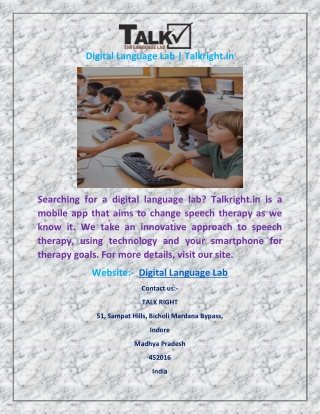 Digital Language Lab | Talkright.in