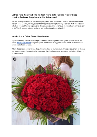 Let Us Help You Find The Perfect Floral Gift -