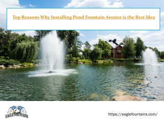 Top Reasons Why Installing Pond Fountain Aerator is the Best Idea