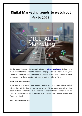 Digital Marketing trends to watch out for in 2023