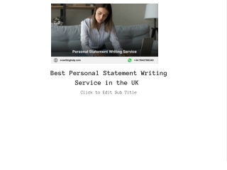 Best Personal Statement Writing Service in the UK