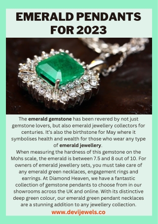 EMERALD PENDANTS FOR 2023