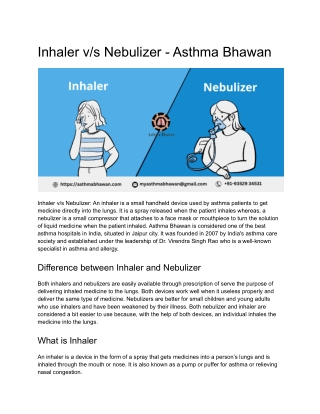 Inhaler vs Nebulizer - Asthma Bhawan