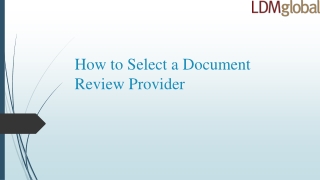 How to Select a Document Review Provider