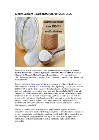Global Sodium Bicarbonate Market 2023-2029